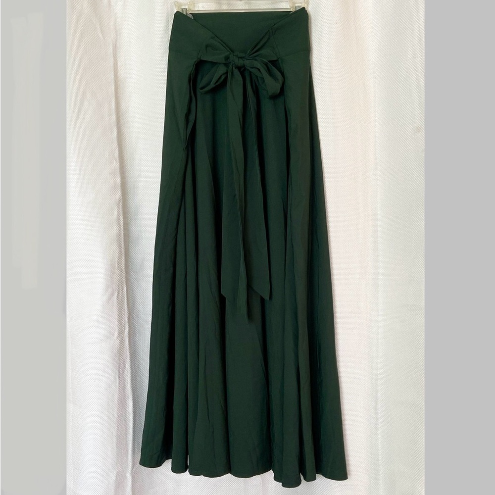 SHEIN Dark Green Maxi Skirt with Bow